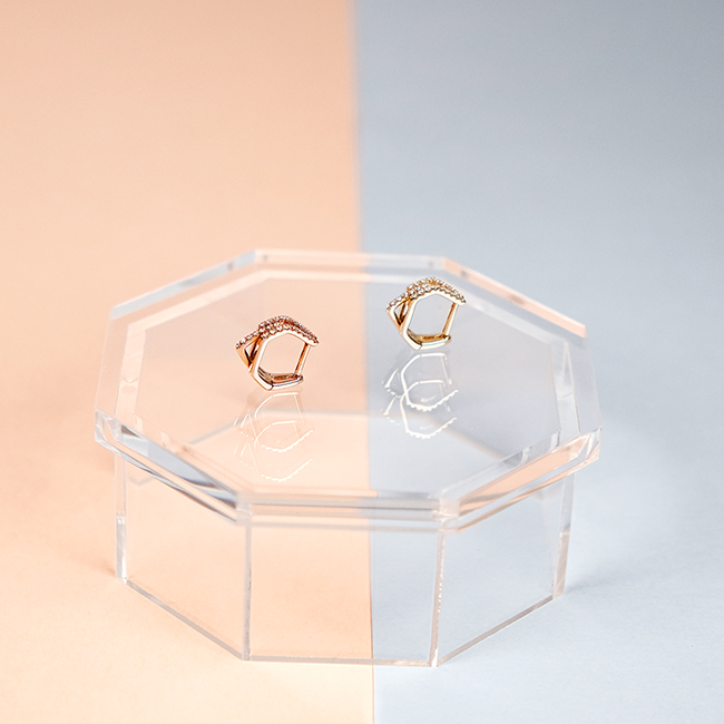 Octagon diamond hoops